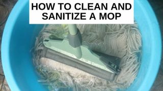 A mop in a bucket of water and text overlay that reads, 