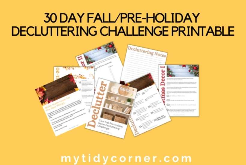 30 day declutter challenge printable fall holiday