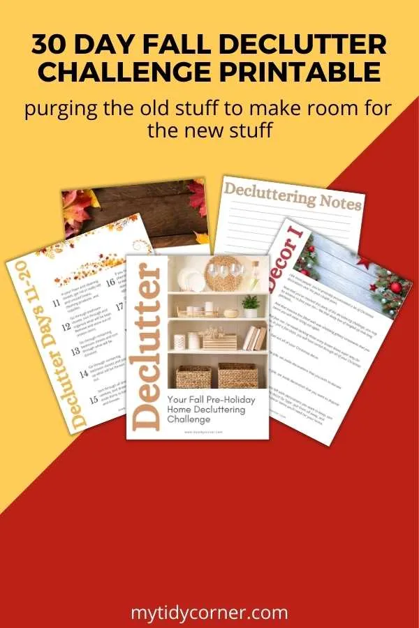 Fall pre holiday declutter challenge printable free