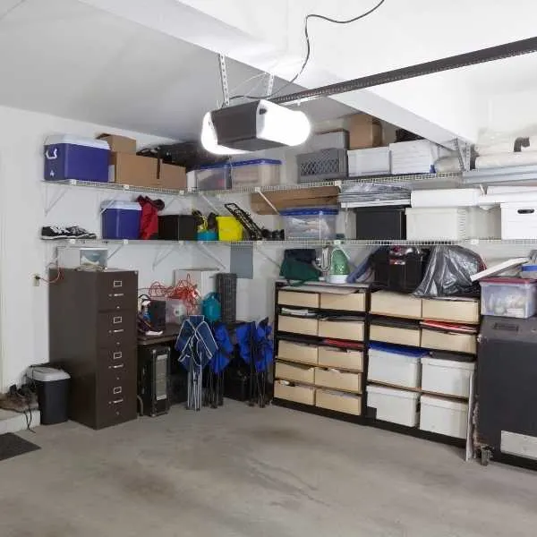 A decluttered and organized garage