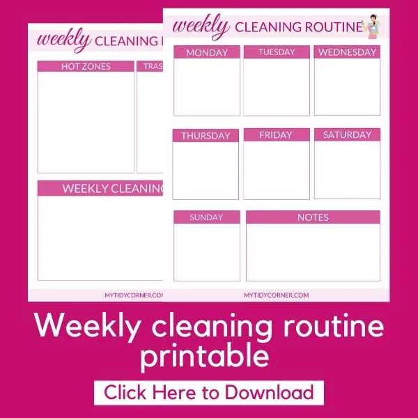 Weekly cleaning routine downloadable