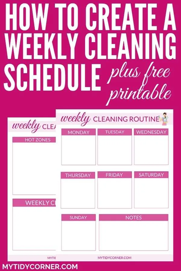 Weekly cleaning schedule printable