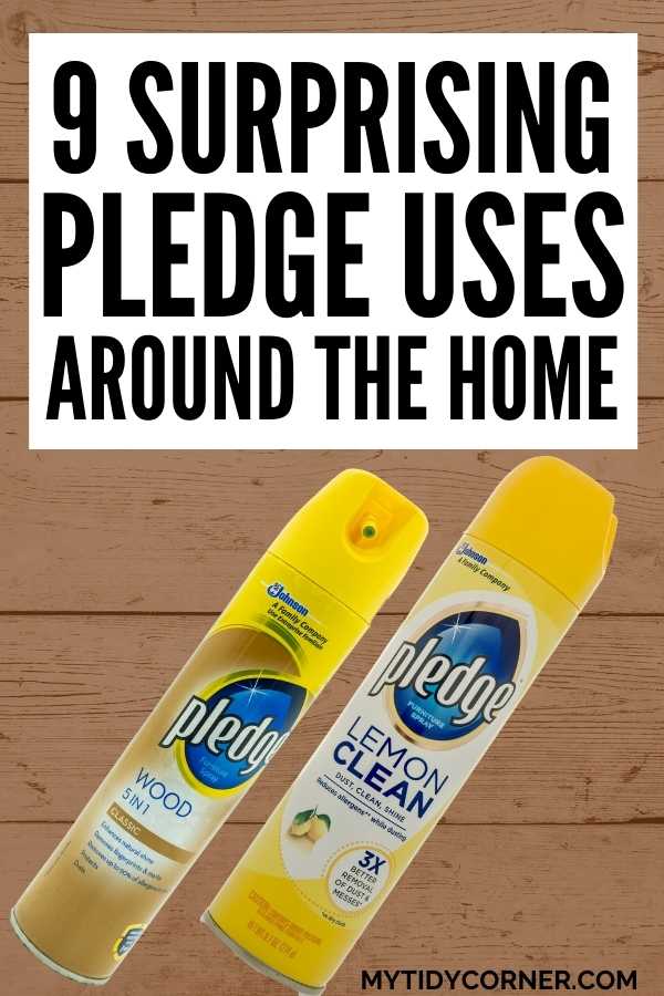 2 Bottles of Pledge with text that says, "9 Surprising Pledge uses around the home".