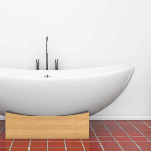 Bathroom with terra cotta tile floor