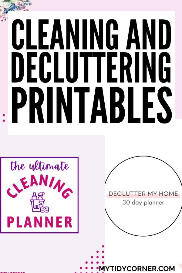 Cleaning and decluttering printables