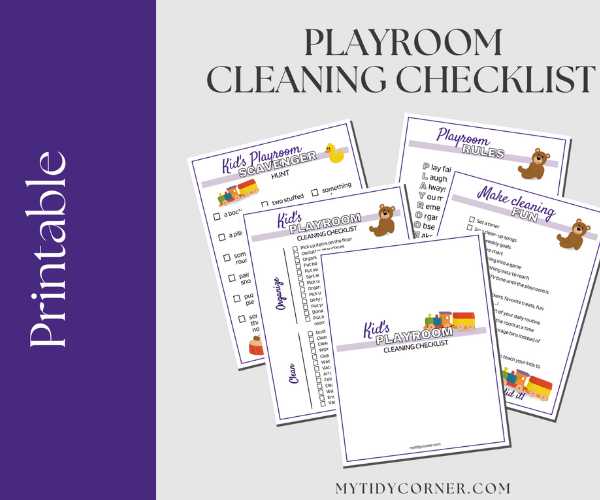 Kid's playroom cleaning checklist