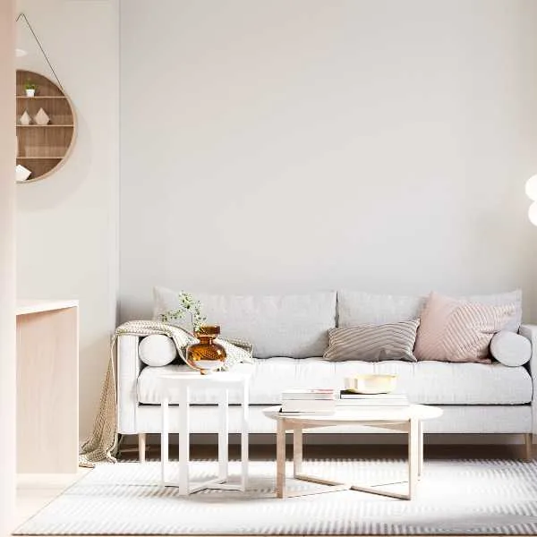 Monochromatic minimalist room.