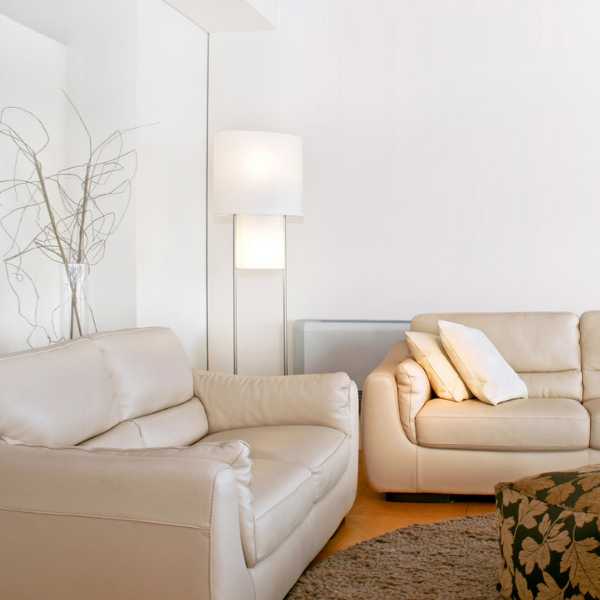 Pure white living room