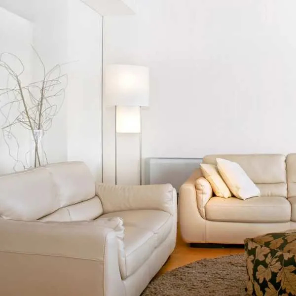Pure white living room