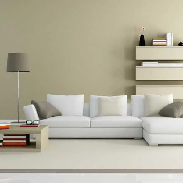 Small living room with beige wall