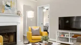 Living room with cream walls