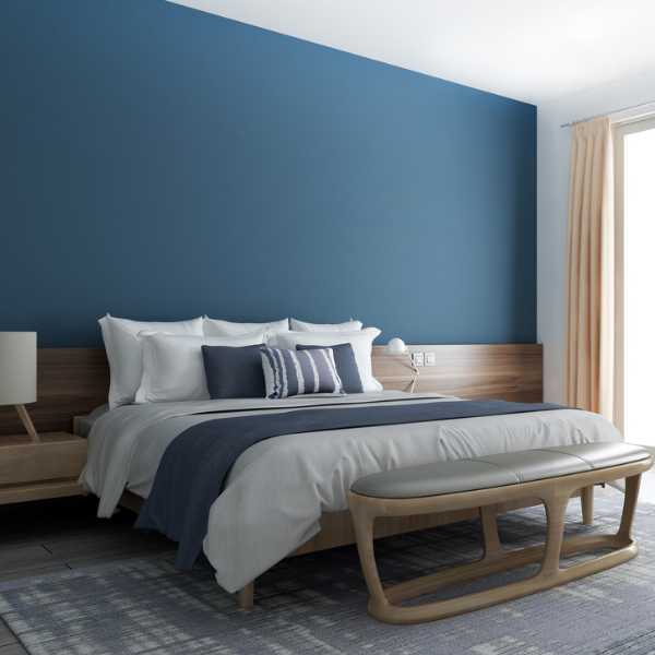 Navy blue bedroom