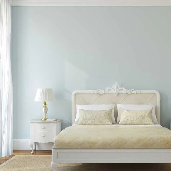 Pale blue bedroom