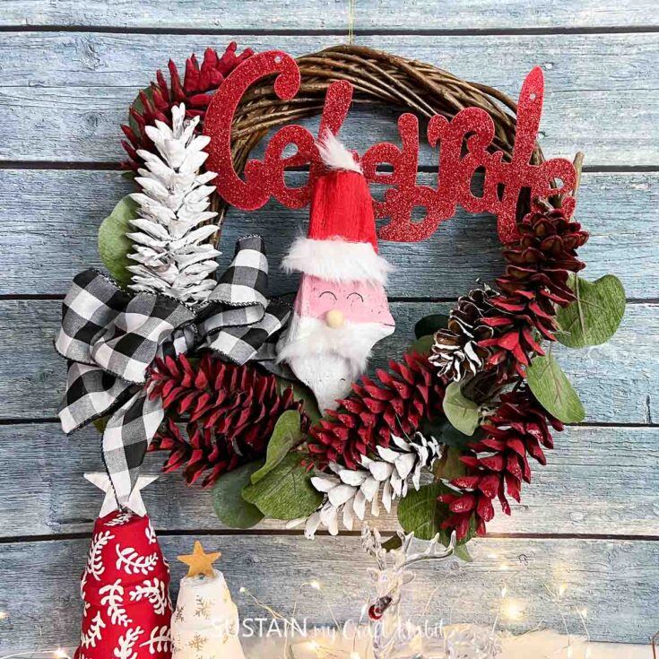 Image for Festive DIY Santa Pinecone Wreath