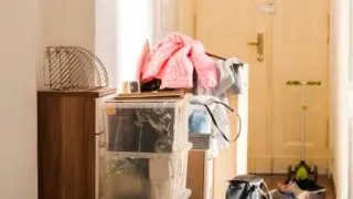 Messy cluttered room.