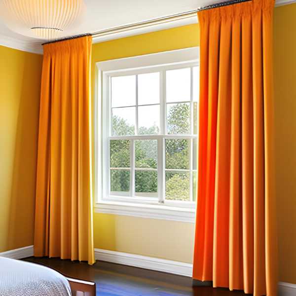 Double panel curtains.