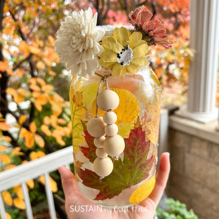 Image for Mod Podge on Glass Jars &ndash; Fall Leaf Luminaries