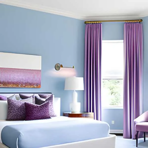 Light blue and lilac room.