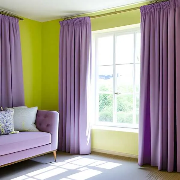 Yellow and lilac room.
