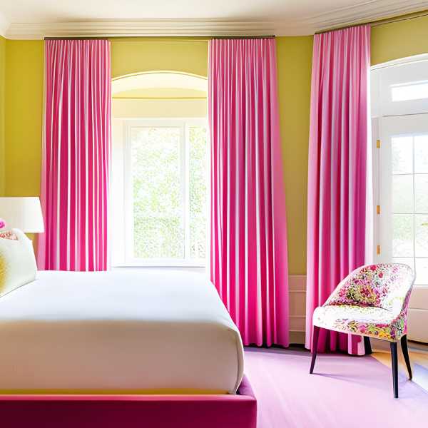 Yellow and pink room.