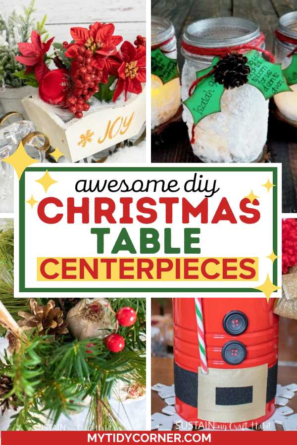 Diy Christmas table centerpieces.