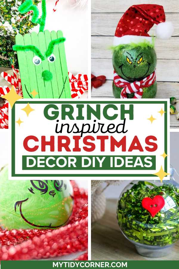 Grinch inspired Christmas decor diy ideas.