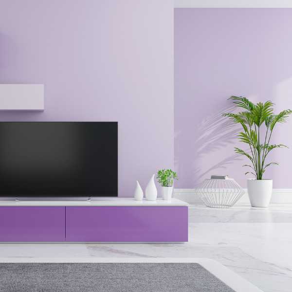 Lavender walled room.