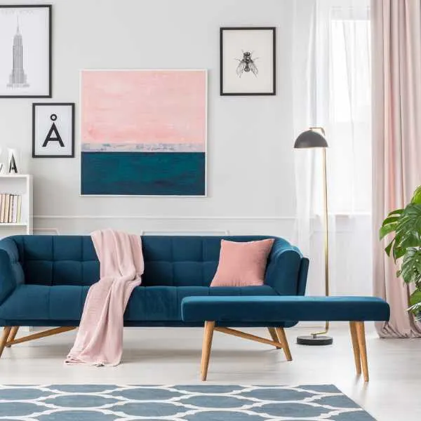 Pink and blue room.