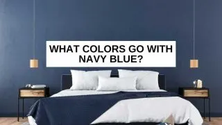 Dark blue and white bedroom and text overlay that says, 