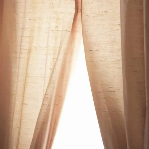 Tan curtains.