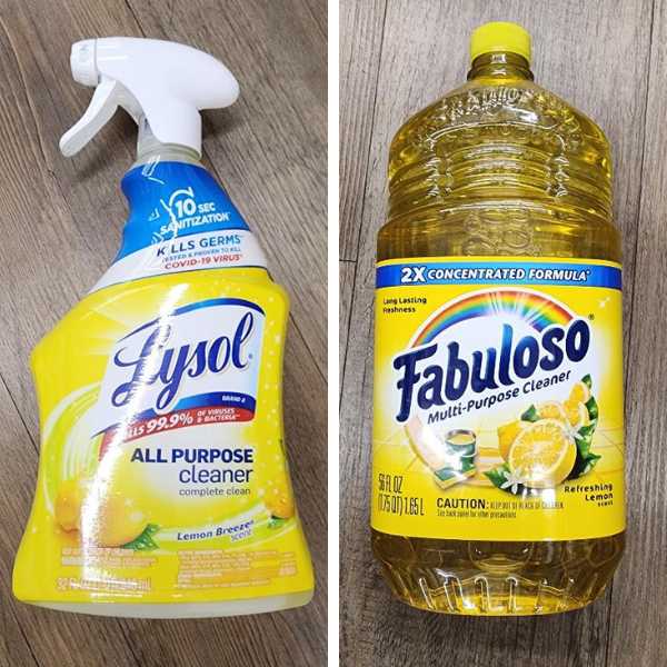 Lysol and Fabuloso.