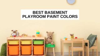 Kids room with yellow wall background, tables, chairs and toys, and text overlay that says, 