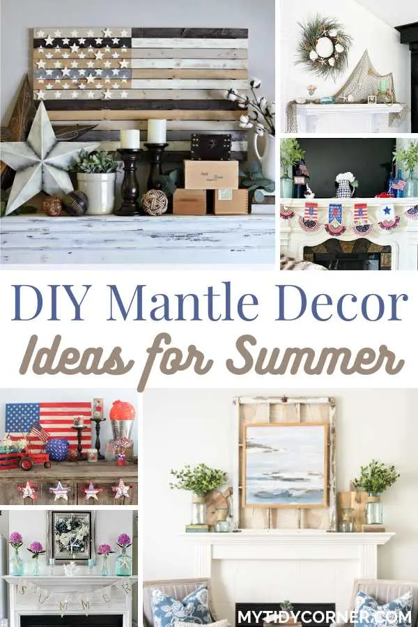 DIY summer mantel decor ideas.