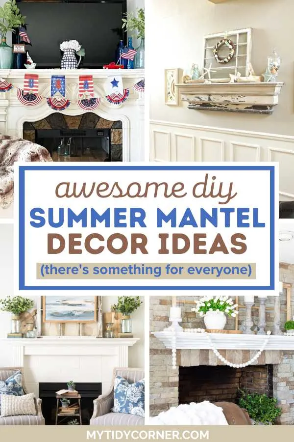 Give your fireplace a seasonal makeover with these DIY summer mantel decor ideas. From beach-inspired accents to colorful floral arrangements, discover stunning DIY summer mantel decorating ideas for your home. You will love these mantel decor ideas for summertime.