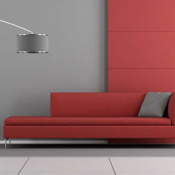 Red and gray room.