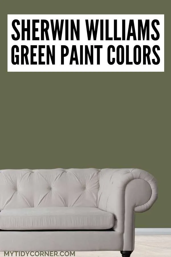 Looking for the perfect green paint color? Explore the best Sherwin Williams green paint colors that will transform any room in your home. Find the best green paint colors from Sherwin Williams for your next home project. Check out our list of stunning green hues to transform your space today! Here are the most popular Sherwin Williams green paint colors 2024. From the palest sea salt to the moodiest pewter, find your ideal shade. Beige couch, green wall background and text overlay that says, "Sherwin Williams green paint colors".