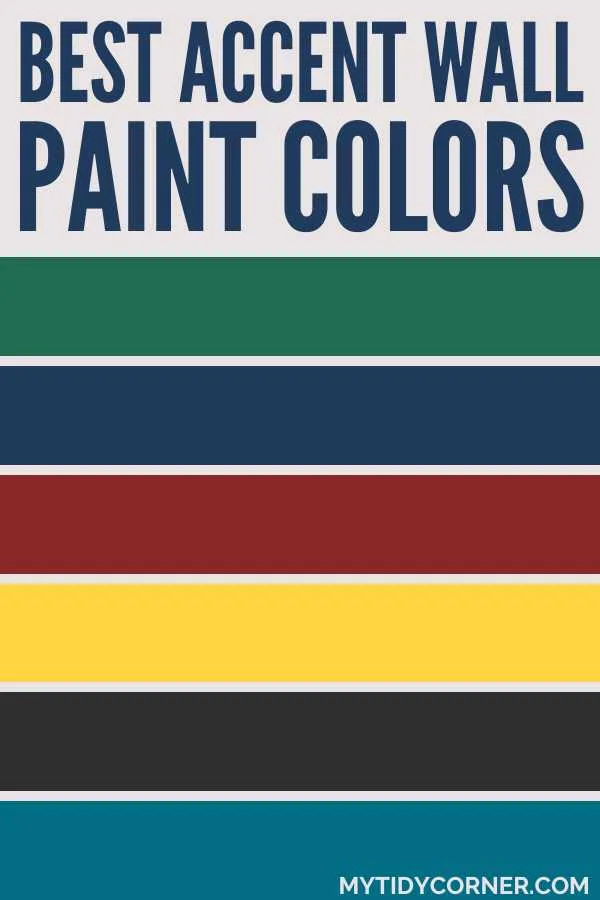 Collage of the best accent wall paint colors.