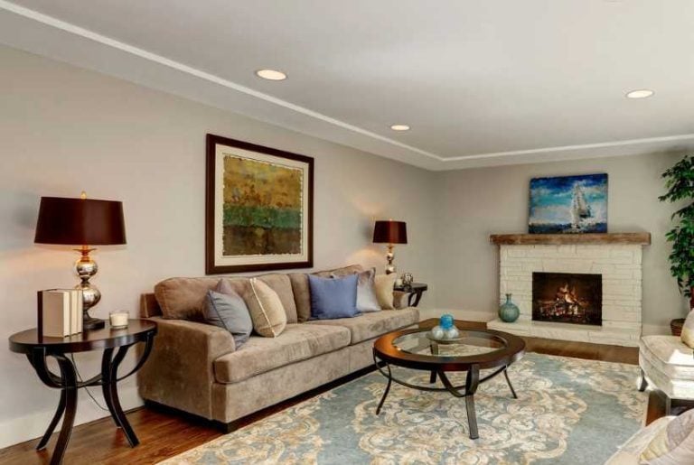 Modern living room - Featured image for "Neutral paint colors for low light rooms" blog post.