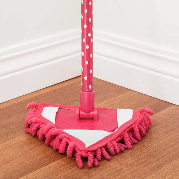 Mop near a baseboard