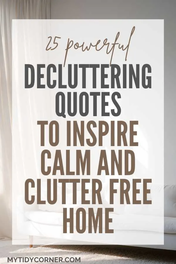 Decluttering quotes pin
