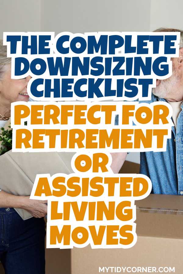 Downsizing checklist for seniors pin