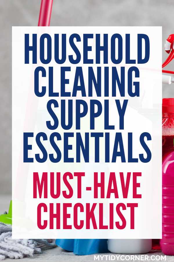 Household cleaning supply essentials pin