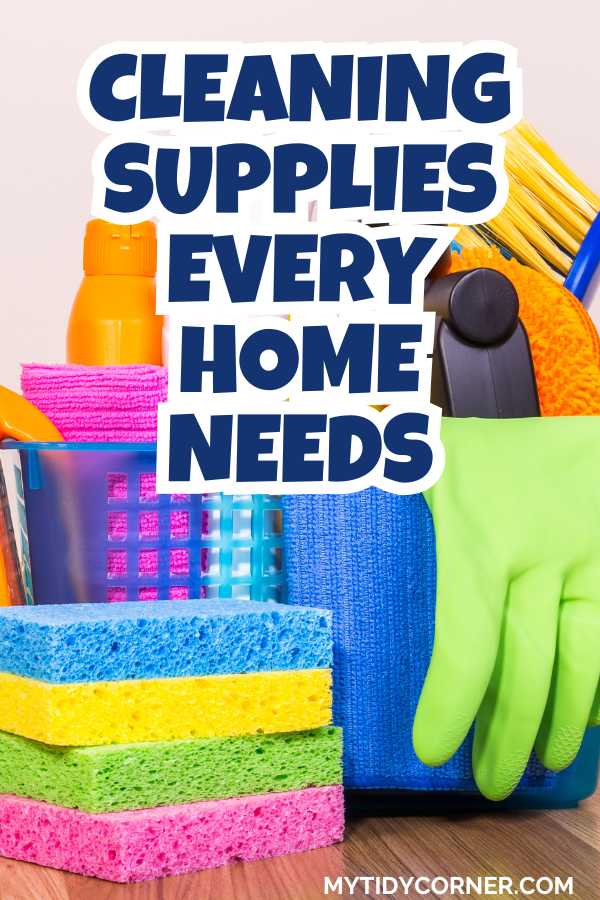 Household cleaning supply essentials pin