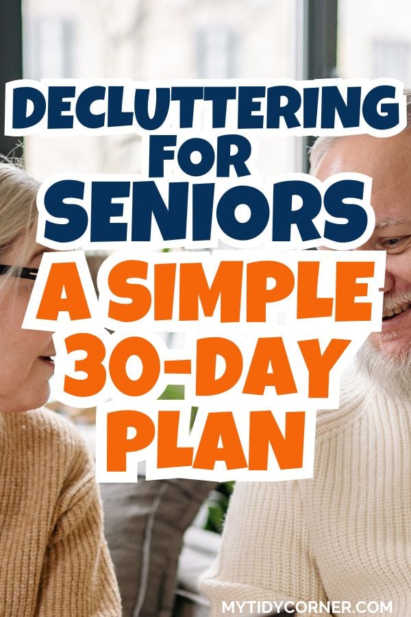 30 Day decluttering challenge for seniors pin