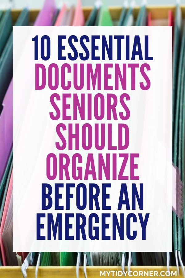 Essential documents every senior should organize pin